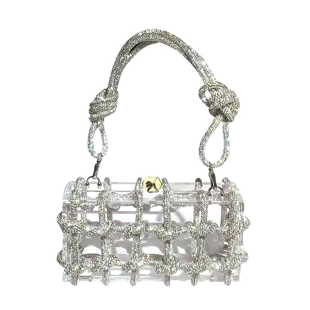 2844 Clear Acrylic Bag Rhinestone Acrylic Clutch Crystal Evening Purses